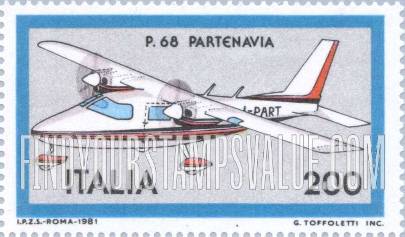FindYourStampsValue: P-68 Partenavia transport plane