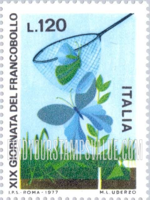 FindYourStampsValue: Children’s Drawings: Butterflies and net