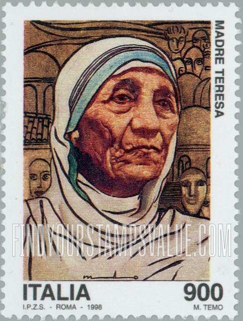 FindYourStampsValue: Mother Teresa (1910-97): Portrait, vertical