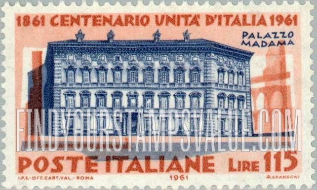 FindYourStampsValue: Centenary of Italian unity: Villa Madama, Rome