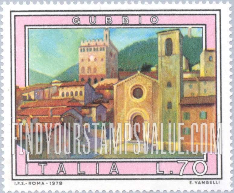 FindYourStampsValue: Tourist Type of 1974: Gubbio