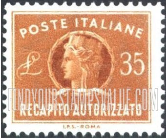 FindYourStampsValue: AUTHORIZED DELIVERY - Italia Type of 1947: “Italia”