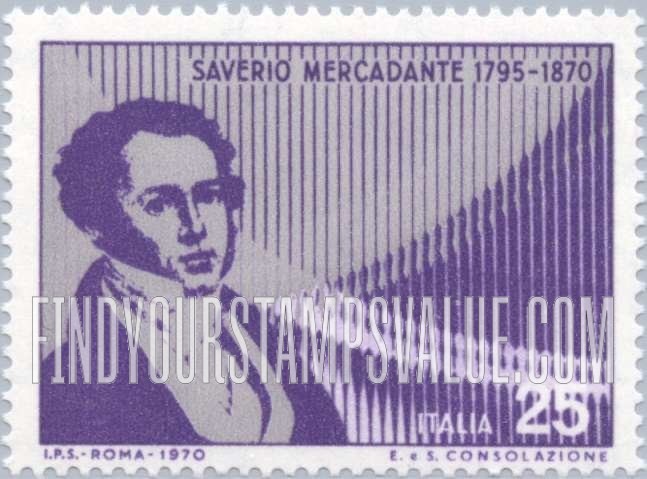 FindYourStampsValue: Saverio Mercadante (1795-1870), Composer