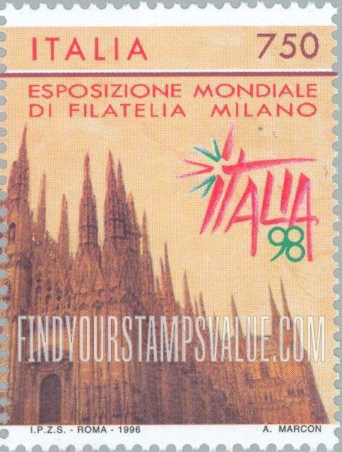 FindYourStampsValue: Cathedral of Milan: Corner, side view