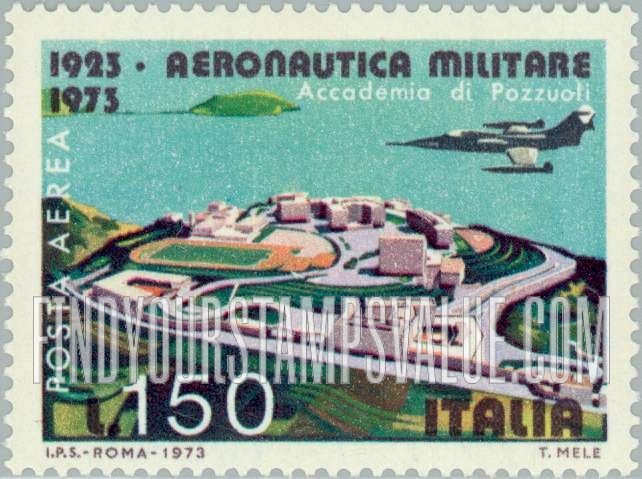 FindYourStampsValue: AIR POST - Aviation Type of Regular Issue: F-140S Starfighter over Aeronautical Academy, Pozzuoli