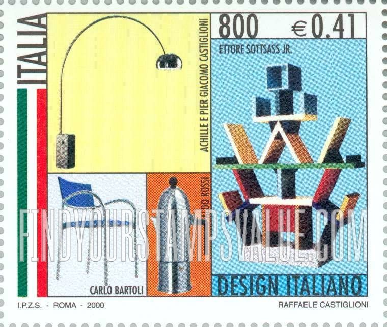 FindYourStampsValue: Italian Design: Achille & Pier Giacomo Castiglioni, Ettore Sottsass, Jr. Carlo Bartoli, Aldo Rossi