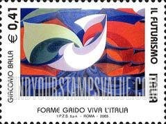 FindYourStampsValue: Futurist Art by Giacomo Balla: Forme Grido Viva L’Italia
