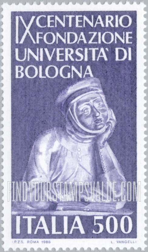 FindYourStampsValue: Bologna University, 900th Anniversary