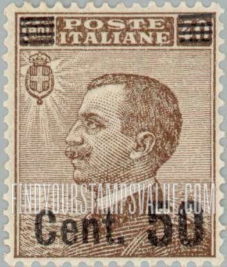 FindYourStampsValue: King Victor Emmanuel III: Surcharged