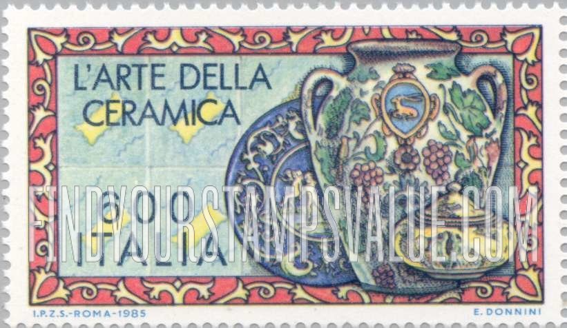 FindYourStampsValue: Italian ceramics: Faience Tiles, Plate, Flask and Covered Bowi