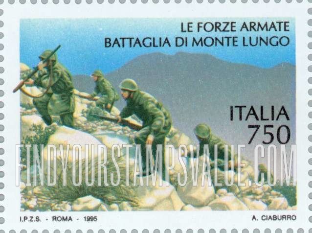 FindYourStampsValue: End of World War II, 50th Anniversary: Mountain Battalion