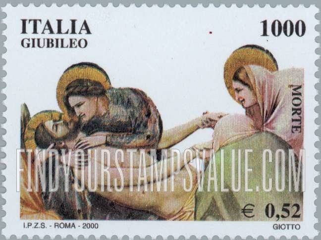 FindYourStampsValue: Holy Year 2000: Fresco from Episodes of the Life of the Virgin Mary and Christ, by Giotto