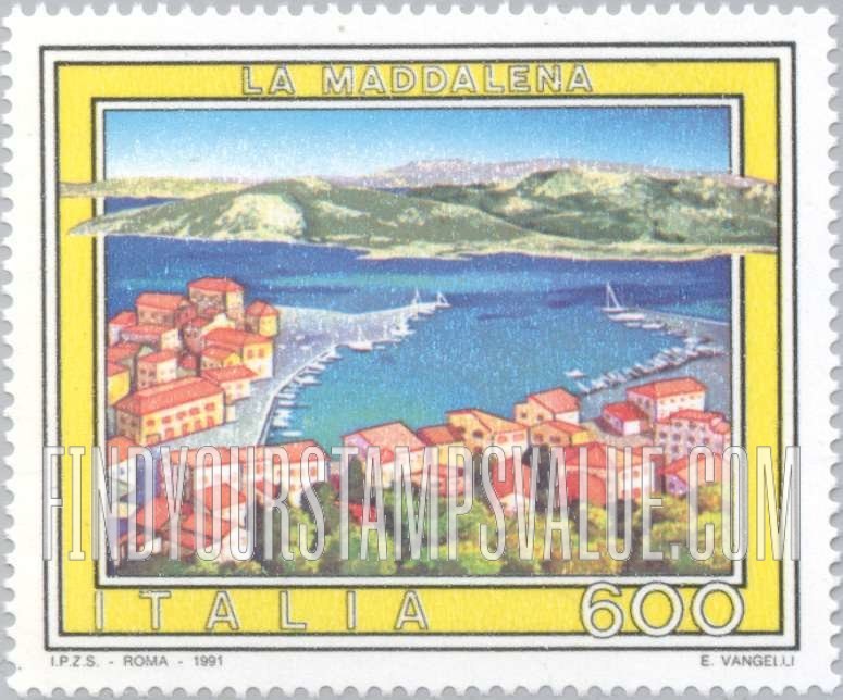 FindYourStampsValue: Tourist Type of 1974: La Maddalena