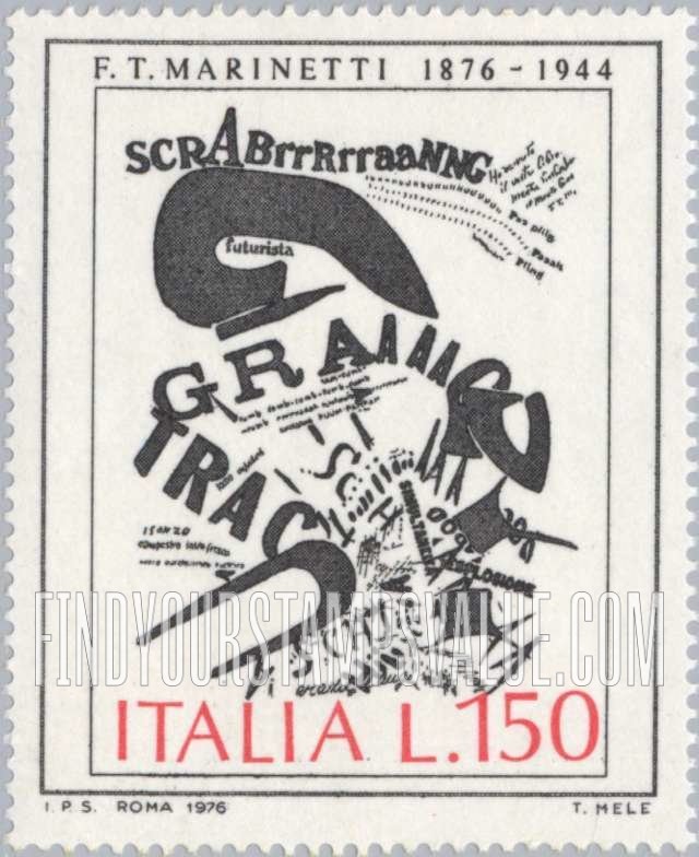FindYourStampsValue: The Gunner’s Letter, by F. T. Marinetti, 1876-1944