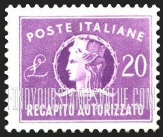 FindYourStampsValue: AUTHORIZED DELIVERY - Italia Type of 1947: “Italia”