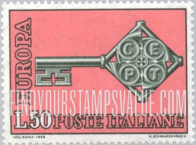 FindYourStampsValue: Europa Issue, 1968: Common Design Type
