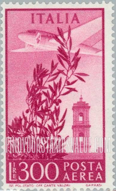 FindYourStampsValue: AIR POST - Types of 1945-46, 1948: Plane over Capitol Bell Tower
