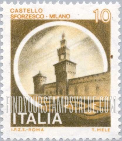 FindYourStampsValue: Castles: Sforzesco, Milan