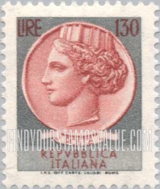 FindYourStampsValue: “Italia” after Syracusean Coin: Italia Type of 1953-54