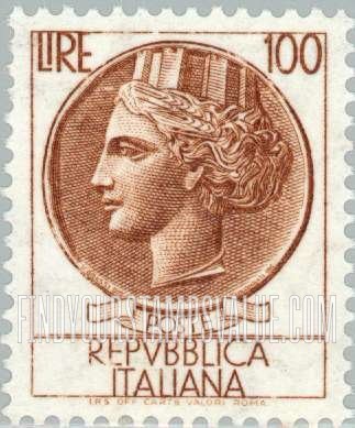 FindYourStampsValue: “Italia” after Syracusean Coin: Italia Type of 1953-1954