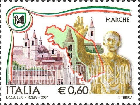 FindYourStampsValue: Italian Regions Type of 2004: Marche