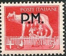 FindYourStampsValue: MILITARY - She-wolf Suckling Romulus and Remus: Overprinted