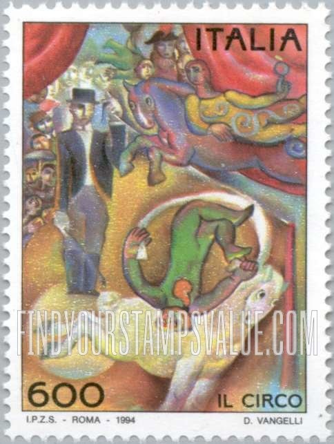 FindYourStampsValue: Circus: Acrobat, horses