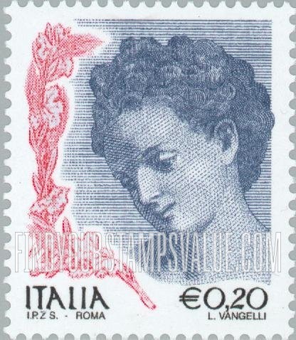 FindYourStampsValue: Women in Art Type of 1998 With Denominations in Euros Only: Danae, painting by Correggio