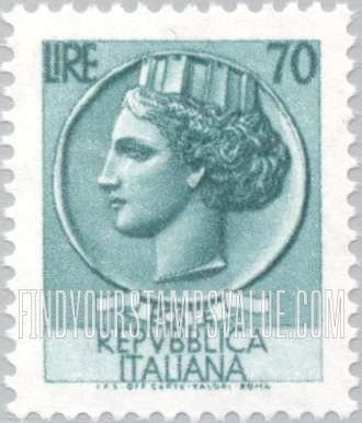 FindYourStampsValue: “Italia” after Syracusean Coin: Italia Type of 1953-54