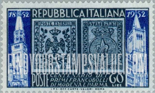FindYourStampsValue: First Stamps and Cathedral Bell Towers of Modena and Parma