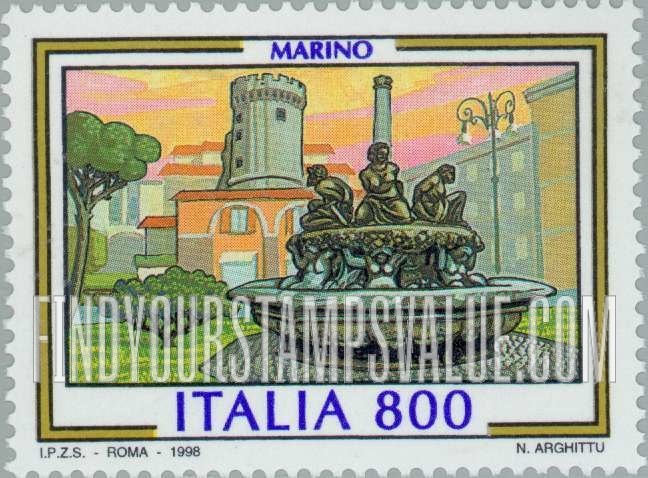 FindYourStampsValue: Tourism: Mori Fountain and Castle, Marino