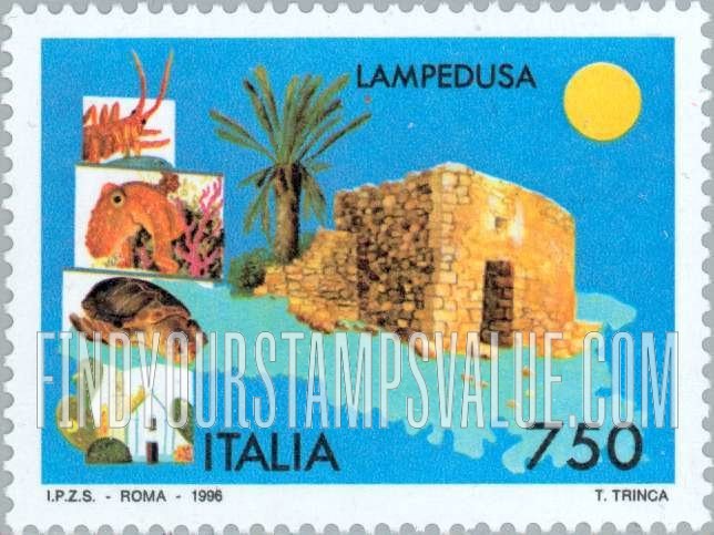 FindYourStampsValue: Tourism: Prehistoric stone dwelling, Lampedusa