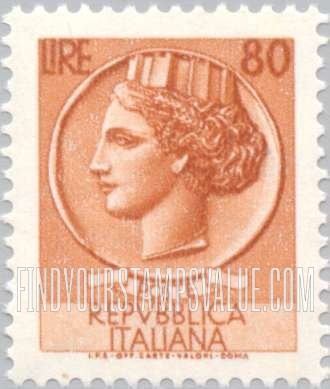 FindYourStampsValue: “Italia” after Syracusean Coin: Italia Type of 1953-54