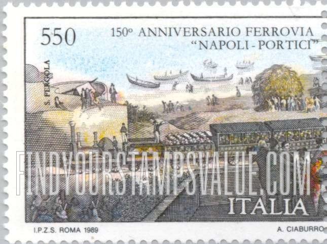 FindYourStampsValue: Naples-Portici Railway, 150th Anniversary