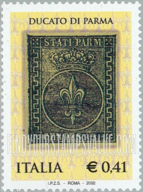 FindYourStampsValue: Parma Stamps, 150th Anniversary