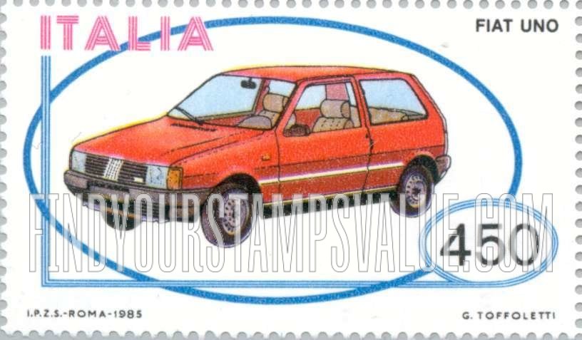 FindYourStampsValue: Italian Vehicle Type of 1984: Fiat Uno