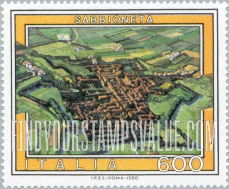 FindYourStampsValue: Tourist Type of 1974: Sabbioneta