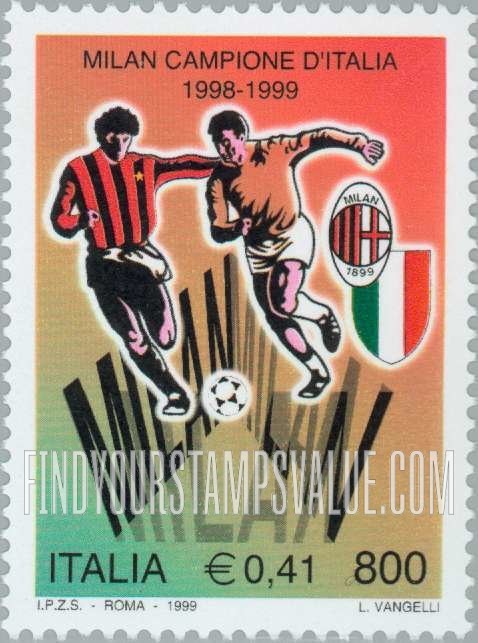FindYourStampsValue: Milan, 1998-99 Italian Soccer Champions