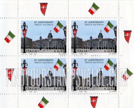 FindYourStampsValue: Return of Trieste to Italy, 50th Anniversary