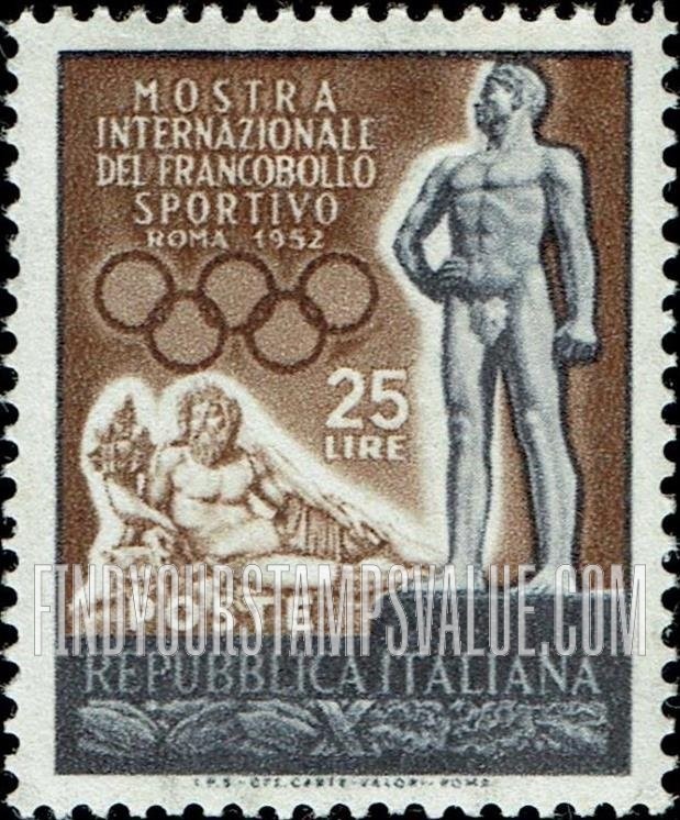 FindYourStampsValue: Statues of Athlete and River God Tiber