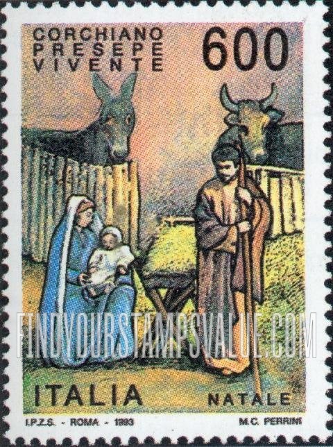 FindYourStampsValue: Christmas: Living Creche in the town of Corchiano