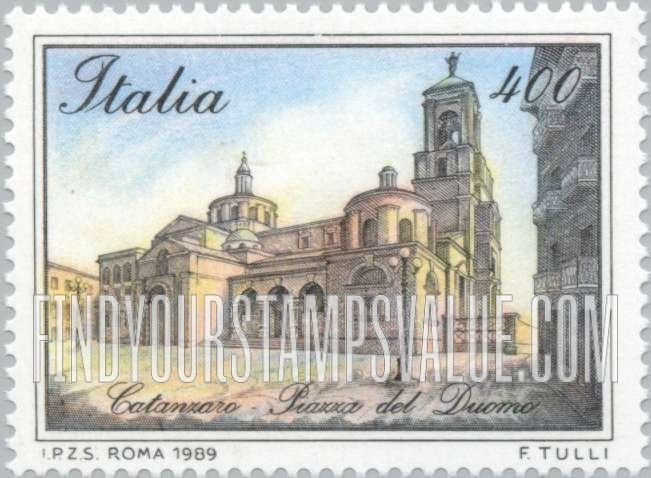 FindYourStampsValue: Piazza Type of 1987: Piazza Del Duomo, Catanzaro