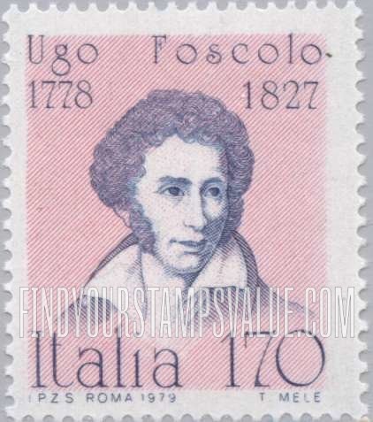 FindYourStampsValue: Famous Italians: Ugo Foscolo (1778-1827), writer