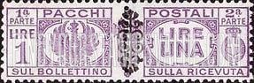 FindYourStampsValue: PARCEL POST - Pacchi Postali: Overprinted Between Halves in Black