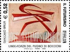 FindYourStampsValue: Futurist Art by Giacomo Balla: Linee-Forza del Pugno di Boccioni