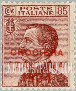FindYourStampsValue: King Victor Emmanuel III: Overprinted in Black or Red