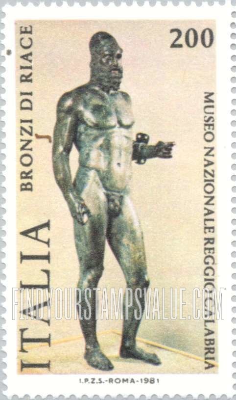 FindYourStampsValue: Statue: Riace Bronze, 4th Centennial B.C.