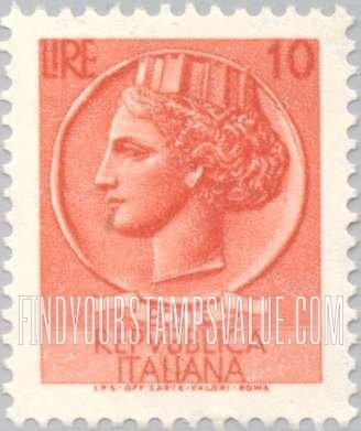 FindYourStampsValue: “Italia” after Syracusean Coin: Italia Type of 1953-54