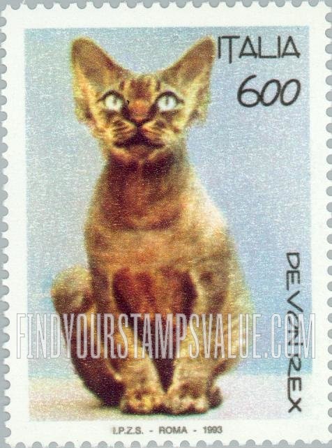 FindYourStampsValue: Cats: Devon Rex, vertical