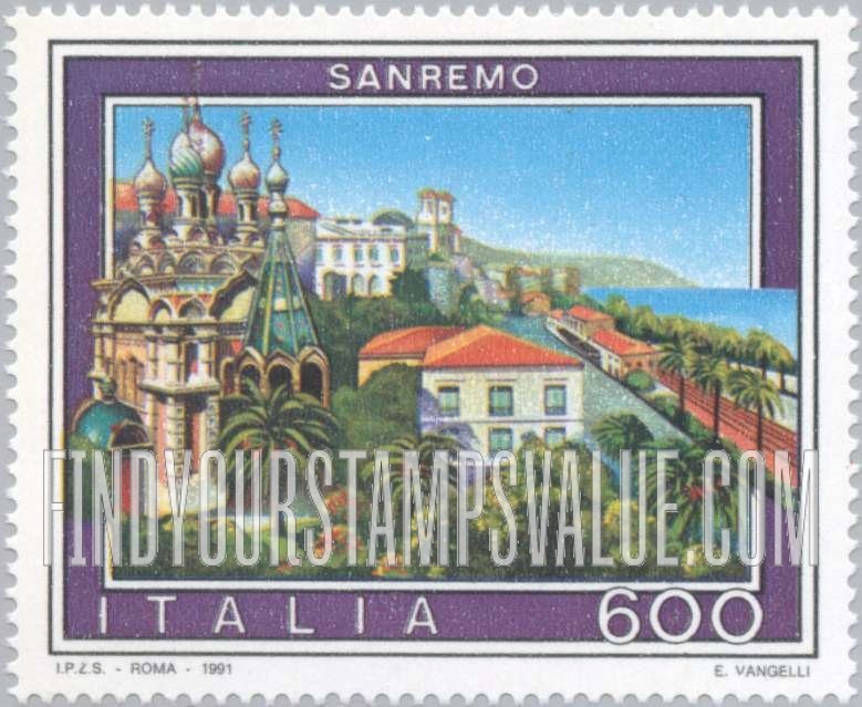 FindYourStampsValue: Tourist Type of 1974: San Remo